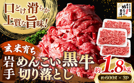 岩手めんこい黒牛 切り落とし 約1.8kg