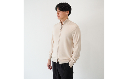 ベビーカシミヤ　フルジップ　メンズ　Mサイズ　【ベージュ】 【178004-1】 ｶｼﾐﾔ 天然素材 ｾｰﾀｰ 服 国産 国内製造 ﾍﾞﾋﾞｰｶｼﾐﾔ