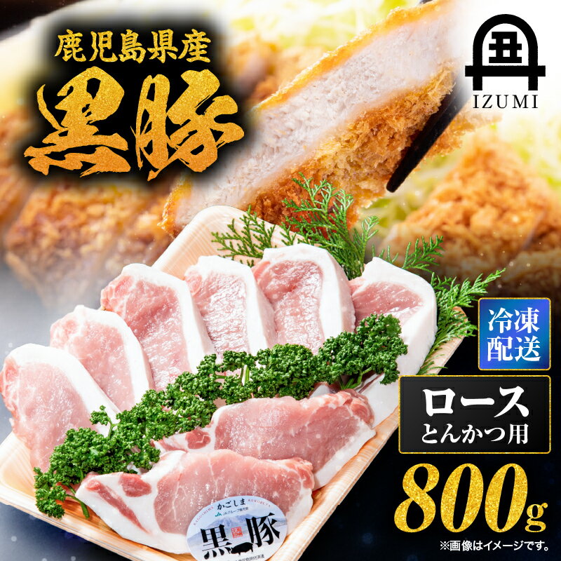 【ふるさと納税】 黒豚ロースとんかつ 800g 7枚～8枚 肉 黒豚 豚 ロース とんかつ 豚カツ カツ 活牛問屋 出水畜産 鹿児島 鹿屋市 おすすめ ランキング プレゼント ギフト