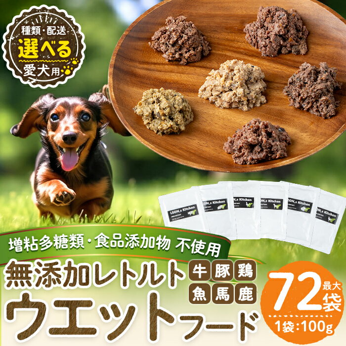 【ふるさと納税】《種類・配送が選べる》＜増粘多糖類・食品添加物不使用＞愛犬用無添加レトルトパック ウェットフード(2袋〜20袋・6種セット・3回・6回・12回定期便) ドッグ フード パウチ 犬 ペット おやつ ごはん ご褒美 ペット関係 常温 常温保存 【Nフードサービス】