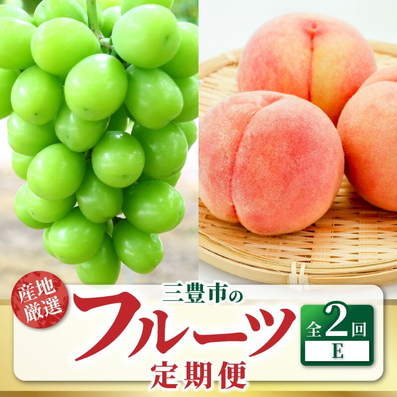 【ふるさと納税】【配送不可地域：北海道・沖縄県・離島】フルーツ 定期便 2回 桃 シャインマスカット 定期便E 大粒 糖度17度以上 高瀬産桃 旬の時期にお届け 果物 香川県 三豊市 デザート お取り寄せ 送料無料  葡萄 ブドウ モモ フルーツ定期便 果物定期便 年2回