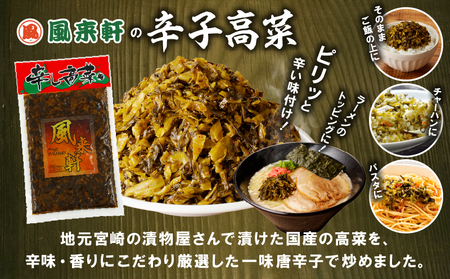 宮崎とんこつ風来軒 詰め合わせ（とんこつラーメン・宮崎辛麺（常温生麺）各2食、辛子高菜2袋）ラーメン 辛麺 高菜