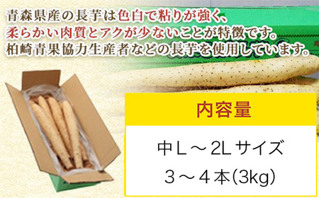 青森県産まほろば長芋 中3kg 【 ふるさと納税 人気 おすすめ ランキング 長芋 山芋 ながいも いも とろろ 新鮮 野菜 詰め合わせ 青森県 おいらせ町 送料無料 】 OIT311