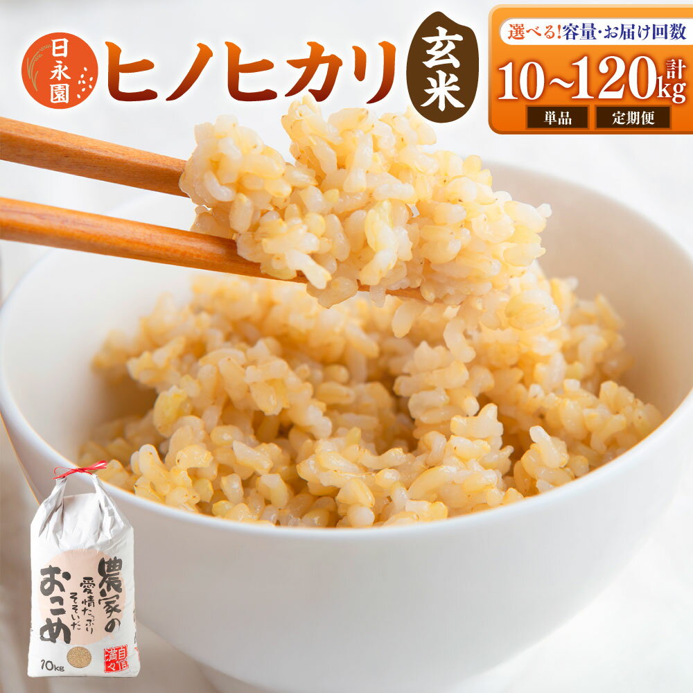 【ふるさと納税】〈選べる単品or12ヶ月定期便〉日永園 ヒノヒカリ 玄米10kg ・【12ヶ月定期便】【2025年11月下旬より発送予定】 米 お米 ご飯 送料無料 福岡県 うきは市