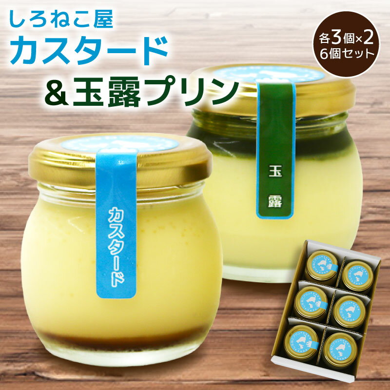 【ふるさと納税】 プリン 手作り カスタード 玉露 各3個 計6個セット お菓子 デザート スイーツ おやつ 洋菓子 ご褒美 濃厚 なめらか クリーミー 卵 牛乳 カラメル カスタードクリーム 抹茶 和風 贈り物 ギフト プレゼント 藤枝市 静岡県