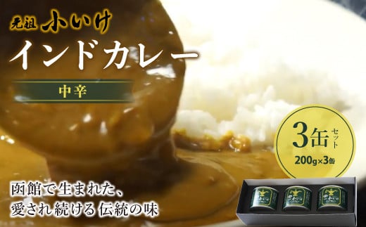 
元祖小いけインドカレー 中辛3缶セット NAAN004
