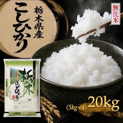 ふるさと納税 矢板市 《無洗米》【令和8年産 新米】【食味鑑定士厳選】栃木県産コシヒカリ20kg(5kg×4袋)(矢板市)