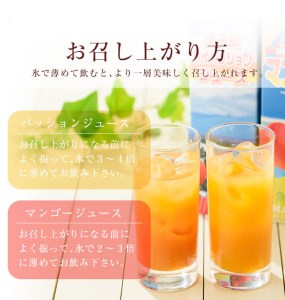 n027 南国種子島のパッション・マンゴージュースセット(合計2本・各500ml)鹿児島 種子島 南国 希釈タイプ 飲料 ドリンク ジュース 果物 フルーツ 国産【菓心利休】