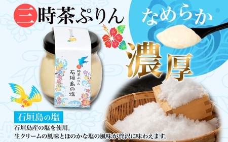 無地熨斗 三時茶ぷりん 黒糖 ＆ 三時茶ぷりん 塩 各3個 計6個 冷凍 2種 沖縄の黒糖 石垣島の塩 プリン ぷりん 黒糖 塩 こくとう しお スイーツ 洋菓子 おやつ 冷菓 贅沢 ご褒美 デザート