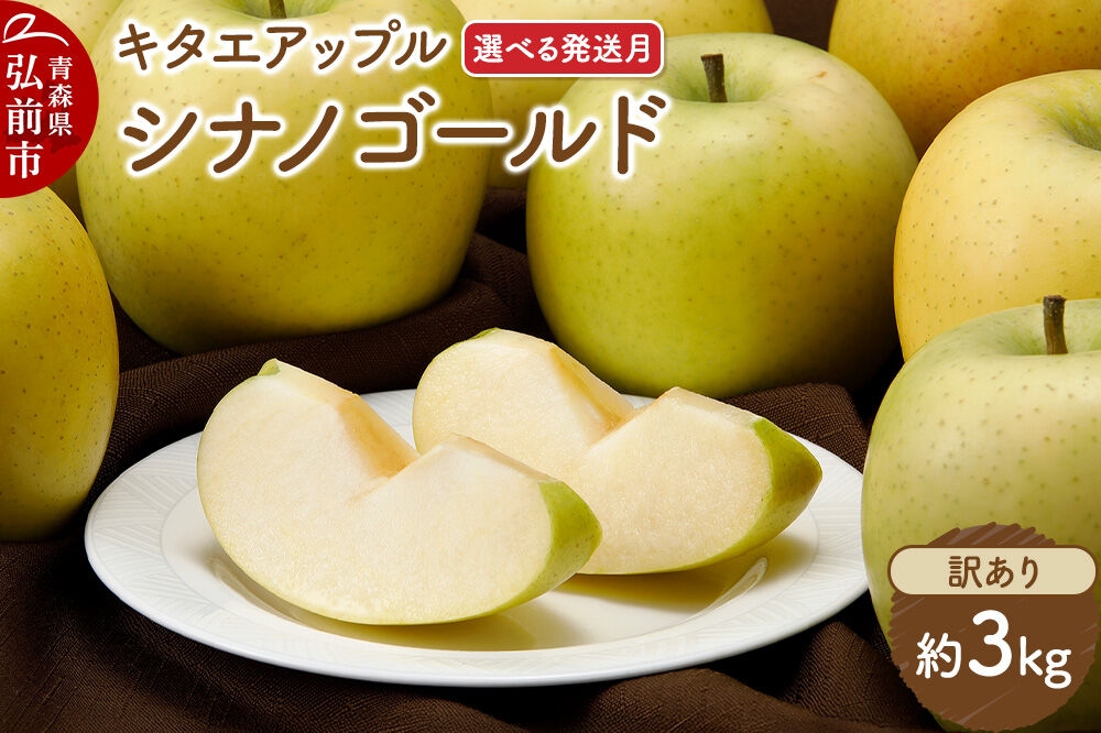 
                  りんご シナノゴールド【訳あり】約3kg【選べる発送月】【CA貯蔵】キタエアップル [不揃い 規格外 アップル 産地直送 青森県 弘前市 詰め合わせ セット 果物 フルーツ 林檎 リンゴ くだもの]
                