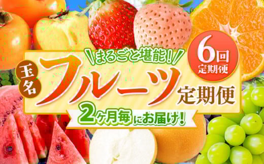 【 定期便 6回 】 2ヵ月毎にお届け！まるごと 堪能 ！ 人気 フルーツ （ いちご 白いちご みかん 不知火 デコポン スイカ メロン ぶどう シャインマスカット 梨 柿 果物 ） | 果物 くだもの フルーツ 定期 熊本県 玉名市