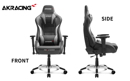 【ふるさと納税限定】AKRacing Pro-X Gaming Chair (Grey) JP エーケーレーシング ゲーミングチェア（ヘッドレスト・ランバーサポート付き）