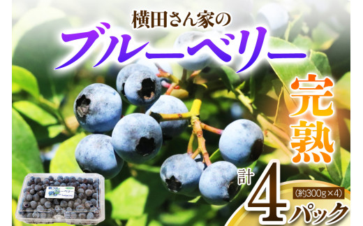 横田さん家の完熟ブルーベリー 4パック (約300g×4)｜果物 くだもの フルーツ スイーツ 旬ジャム ヨーグルト [1606]