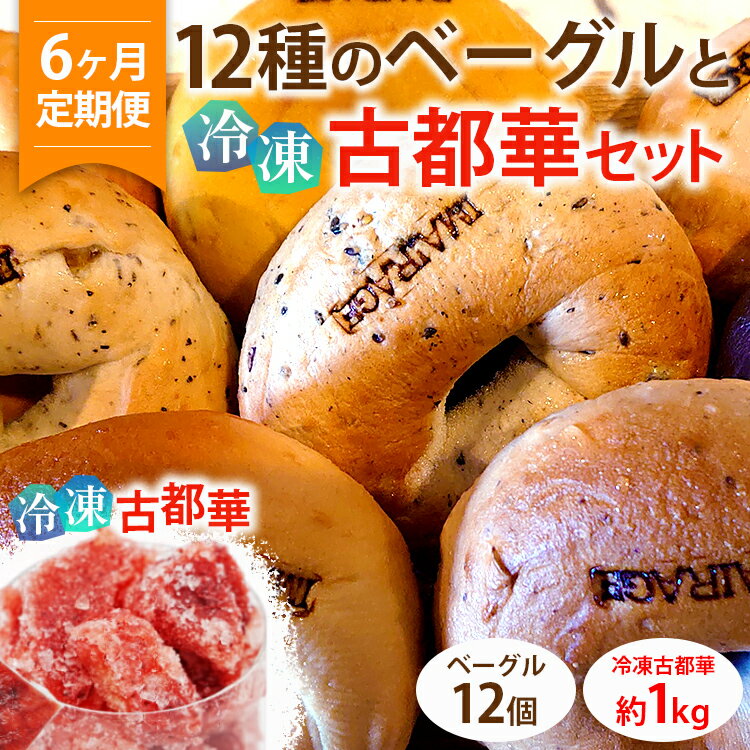 【ふるさと納税】【定期便】12種のベーグル12個と冷凍古都華セット×6ヶ月≪低カロリー ベーグル 保存料無添加 食事パン 今井町食事パン お取り寄せ≫ ※離島への配送不可