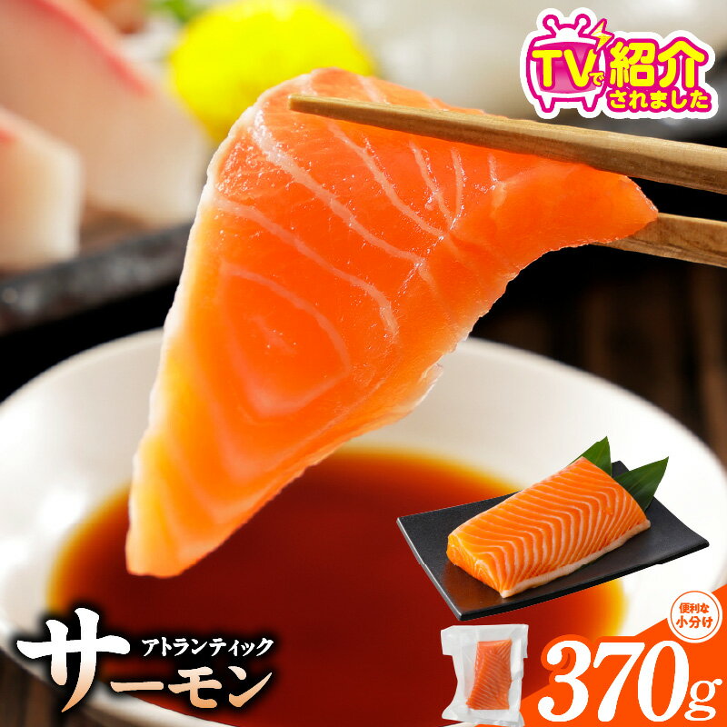 【ふるさと納税】TVで紹介! アトランティックサーモン 370g 刺身用 ポーション サーモン 鮭 小分け 真空パック ブロック 柵 魚 鮮度抜群 海鮮 魚介類 生食 カルパッチョ 食品 泉佐野市 お取り寄せ お取り寄せグルメ 冷凍 送料無料 骨取り 骨抜き