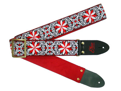 【ギターストラップ】 Elara Straps Zinnia Elegans Red　ギター　ベース　アコースティックギター　アコギ　エレキギター　エレキ　ギターストラップ　ベースストラップ　エララストラップ　R7244