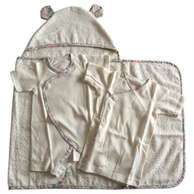 ふるさと納税 名古屋市 オーガニックコットンベビー肌着2種&バスローブセット(ピンク) |  | 02