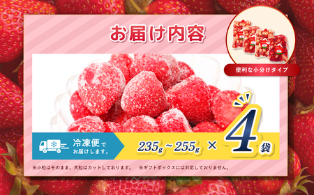 南信州産 冷凍 アルプス イチゴ 235g ～ 255g × 4袋 | 長野県 飯田市