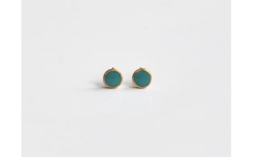 ピアス K18 ターコイズ 七宝 | ゴールド ピアス ゴールドピアス ポイントピアス Point pierce 七宝ピアス 青 turquoise 丸 ラウンド アクセサリー 七宝 七宝焼き 18金 ジュエリー 上品 レディース 装飾 クリスマス 入学祝い 結婚記念日 記念日 お祝い 誕生日 ギフト 贈答 作家 作品 手仕事 伝統工芸 Kenichi Kondo 埼玉県 北本市