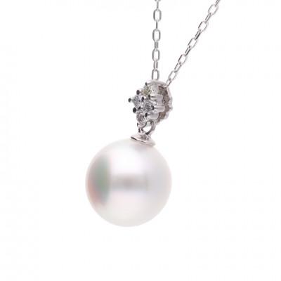 ふるさと納税 神戸市 【星菱】無調色 アコヤ真珠 ダイヤモンド PT900 プラチナ ペンダントトップ |  | 01