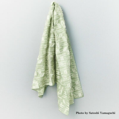 【ふるさと納税】TSUGUO　納屋柄ストール　グリーン【配送不可地域：離島】【1699662】