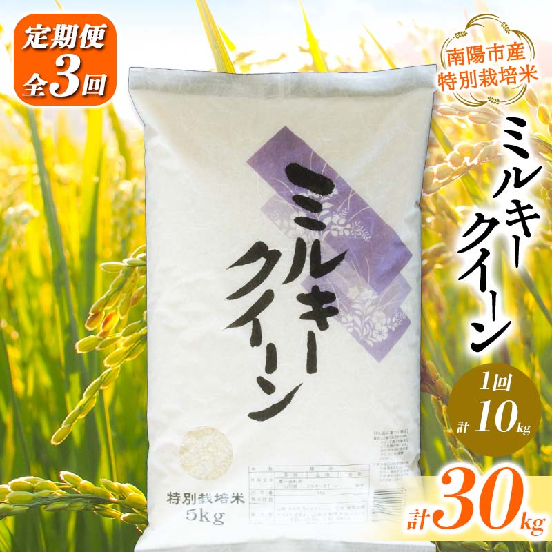 【ふるさと納税】 【金賞受賞農家】 《定期便3回》 令和7年産 特別栽培米 ミルキークイーン 計10kg(5kg×2袋)×3か月 『あおきライスファーム』 山形南陽産 米 白米 精米 ご飯 農家直送 山形県 南陽市 [2410]