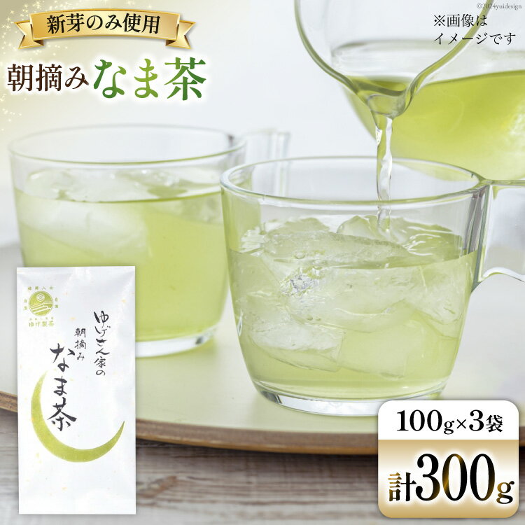 【ふるさと納税】 お茶 八女茶 ゆげさん家の朝摘みなま茶 300g(100g×3袋）[Esprit 福岡県 筑紫野市 21761023] 茶葉 新芽 煎茶 摘みたて 茶殻