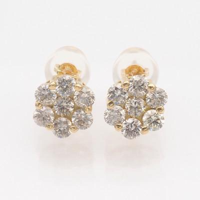 ふるさと納税 昭和町 K18 1.00ct ダイヤモンド ピアス FP-000329