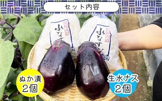 ＜先行予約＞水なすぬか漬２個＋生水なす２個