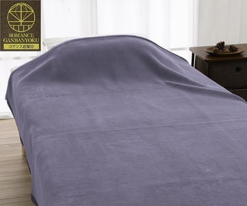 ROMANCE 岩盤浴プレミアム マイヤー毛布 シングル ブルー 33008700｜寒さ対策 あったか 軽い ニューマイヤー毛布 ブラックシリカ練りこみ 抗菌防臭 毛布 洗える [4279]