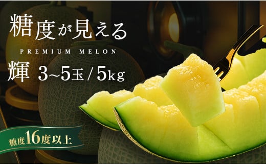 品質が見える メロン ＼光センサーで計測 糖度16度以上！／ 至高のアンデスメロン【輝】等級 3玉～5玉 約5kg ｜めろん アンデスメロン おすすめ 人気 国産 茨城 鉾田 サングリーン旭 旬 プレゼント 贈り物  特秀 青肉 青 果物 5月以降発送