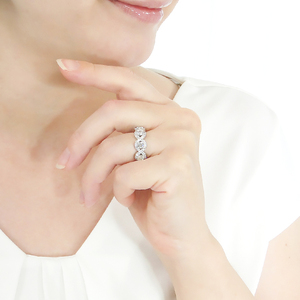 指輪 プラチナ PT900 ダイヤモンド 1.8ct リング ラウンド ウェーブ ねじれ ∞ ツイスト ボリューム ハーフエタニティ【f256-pt-d】 ALPAZ102