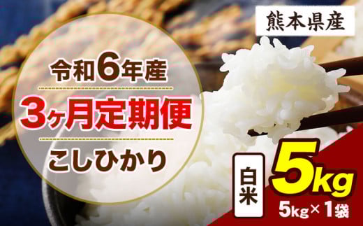 【3ヶ月定期便】令和6年産 定期便 こしひかり 5kg 白米 阿蘇 うぶやま 米 定期便 熊本県産 ふるさと納税 精米 ひの 米 こめ ふるさとのうぜい コシヒカリ コメ お米 おこめ《申込み翌月から出荷》