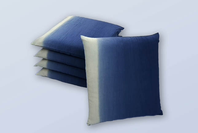 
                  【5枚組】秩父手ぼかしちぢみ　座布団カバー ／ 織物 染物 綿100％ ちぢみ織り 職人 グラデーション 埼玉県 特産 No.402
                