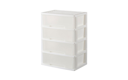 NEWLIFE ワイドチェスト収納4段 クリア 収納ケース 衣装ケース プラスチック 新生活 引っ越し 大容量 引き出し プラスチック 収納棚 おしゃれ 押入れ 押し入れ収納 リビング収納 【012S