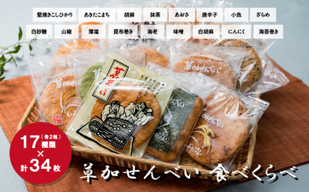 17種類34枚！ 草加せんべい食べ比べ 煎餅 煎餅 煎餅 せんべい せんべい