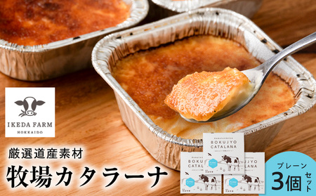 カタラーナ プレーン3個 【池田牧場】 アイス 冷凍 箱入り スイーツ お菓子 デザート 北海道ふるさと納税