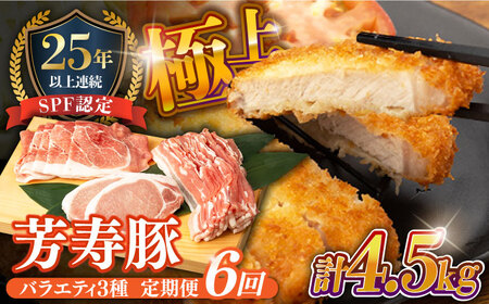 【6回定期便】SPF豚 やっちゃおいしか芳寿豚バラエティセット 計750g / 豚肉 定期便 ほうじゅとん SPF豚 spfポーク 小分け バラ しゃぶしゃぶ / 南島原市 / 芳寿牧場 [SEI012]