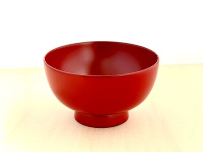 川連漆器 銀朱 まんぷく椀 具だくさんの汁物 漆器 [B5504]