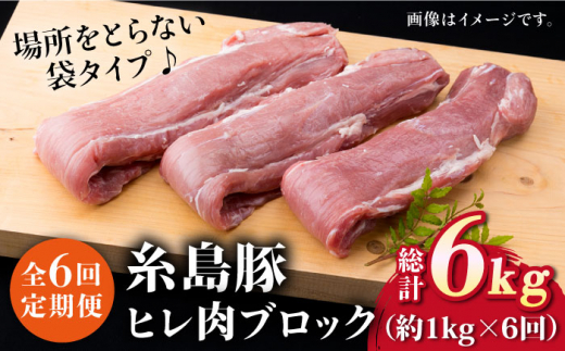 
【全6回定期便】糸島豚 ヒレ肉 ブロック 1kg （1本350g前後×3本）《糸島》【糸島ミートデリ工房】 [ACA234]
