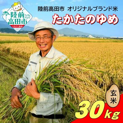 ふるさと納税 陸前高田市 令和7年産 玄米 30kg 品種:たかたのゆめ まーちゃんファーム 米 お米 限定 ブランド米