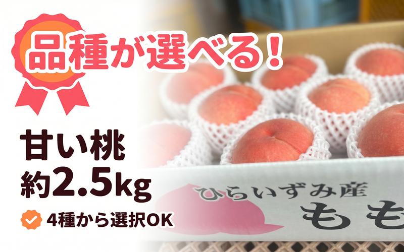 
                  順次発送！ 桃 もも モモ 約2.5kg（7～10玉） 桃 予約 桃 お取り寄せ フルーツ 果物 甘い 美味しい 人気 岩手県 平泉町 産地直送 家庭用 贈答 品種が選べる
                