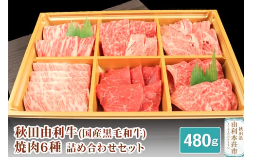 
秋田由利牛 焼肉6種詰め合わせセット 合計480g
