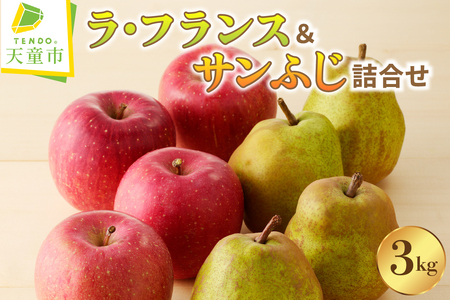 ラ・フランス & サンふじ 詰合せ 3kg フルーツ 果物 山形 08-04-012