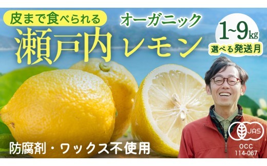 
                  先行予約【 発送時期が選べる 】 瀬戸内 オーガニック レモン  1kg / 3kg / 5kg / 9kg 【 2026年12月～3月発送 】 有機JAS 広島県産 中原観光農園 [ おすすめ 送料無料 広島 有機栽培 ノーワックス 防腐剤不使用 産地直送 柑橘 ]
                