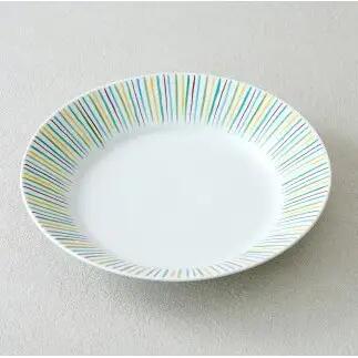 有田焼 5色十草 リムプレート皿 21cm【中山陶和堂】 食器 うつわ 器 プレート 皿 かわいい カラフル bv015