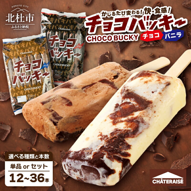 【ふるさと納税】 【坂上＆指原のつぶれない店】で紹介！ シャトレーゼ アイス チョコバッキー 選べる バニラ＆チョコ バニラ チョコ 選べる本数 12本 24本 36本 高評価 有名店 詰め合わせ セット デザート おすすめ 人気 北杜市 送料無料 10000円 以内 h028
