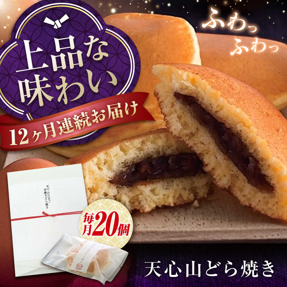 【ふるさと納税】【全12回定期便】天心山 どら焼き （10個入り）×2 お菓子 和菓子 菓子 スイーツ どらやき おかし おやつ おすすめ 人気 詰め合わせ セット 個包装 手土産 ギフト 贈り物 贈答用 あんこ 粒あん 美味しい 広島県福山市/天心山ファーム[BABW010]