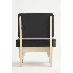 【合皮ブラック×フレームホワイト】 高品質な一人掛け組み立てソファ