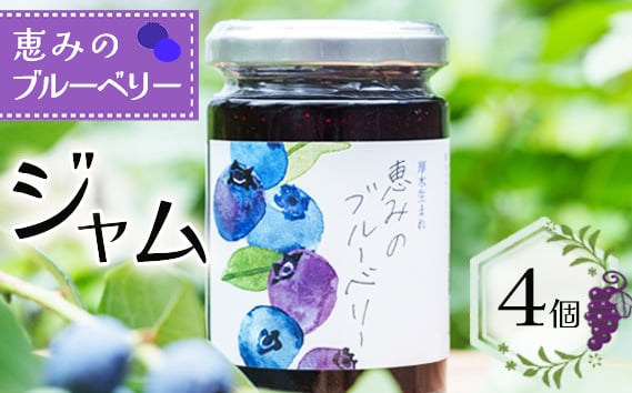 
            ブルーベリージャム「恵みのブルーベリー」4個 ／ 果物 フルーツ 無添加 無着色 無香料 神奈川県 No.1001
          